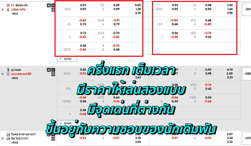 ครึ่งแรก เต็มเวลา