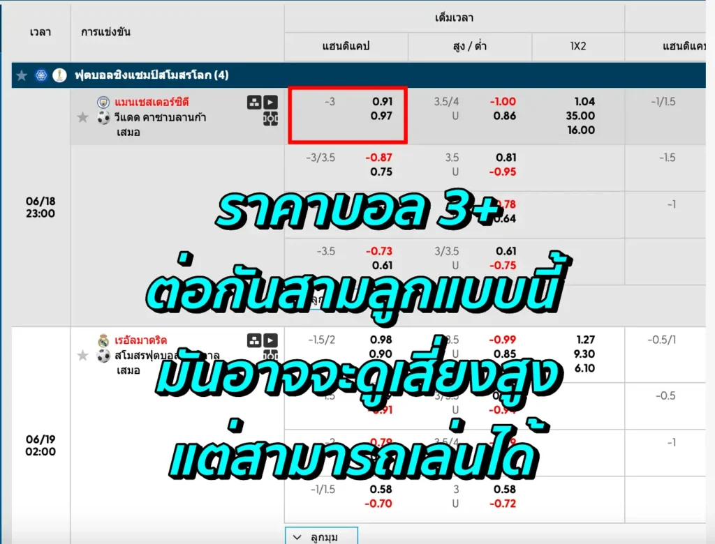 ราคาบอล 3.0+