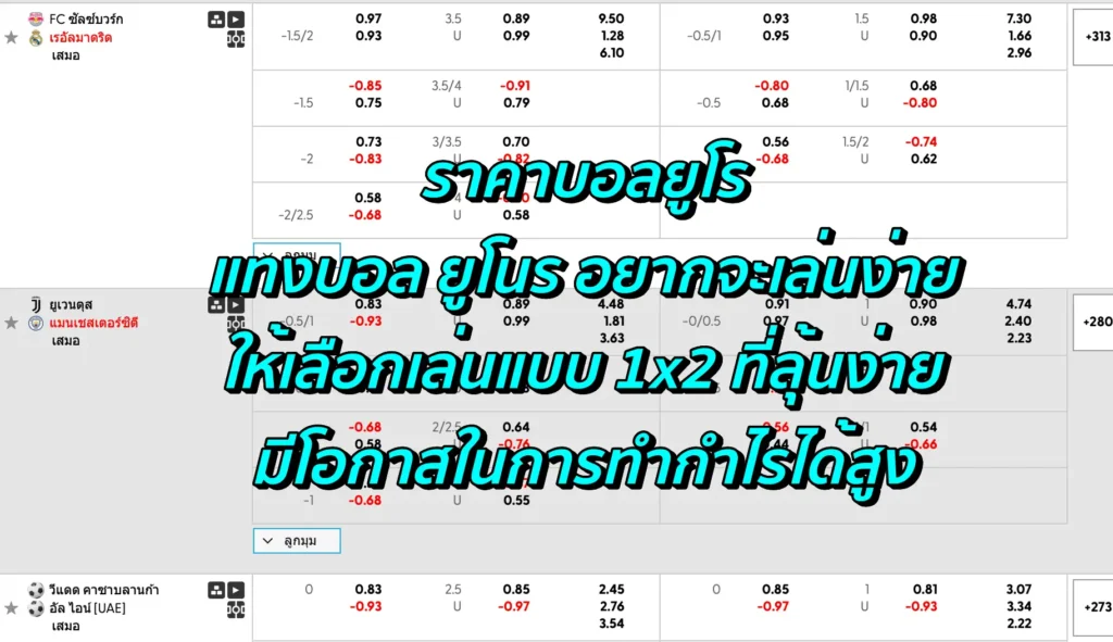 ราคาบอลยูโร